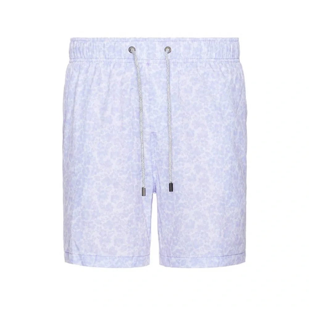 Vintage Summer Lilac Floral 4 Way Stretch Volleys Swim Shorts Size L NWT